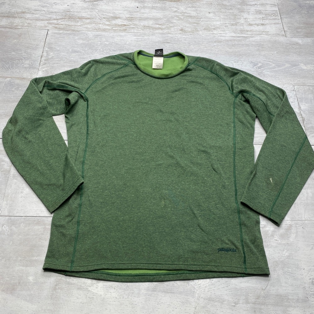 Patagonia Capilene Performance Baselayer Mens Large Green Long Sleeve Shirt L